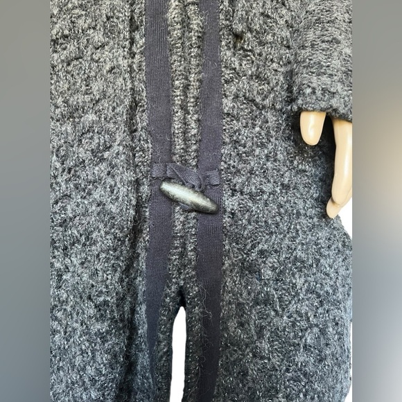 Free People Womens Knit Toggle Sweater Coat with Hood Charcoal Gray Size Medium - Picture 4 of 14